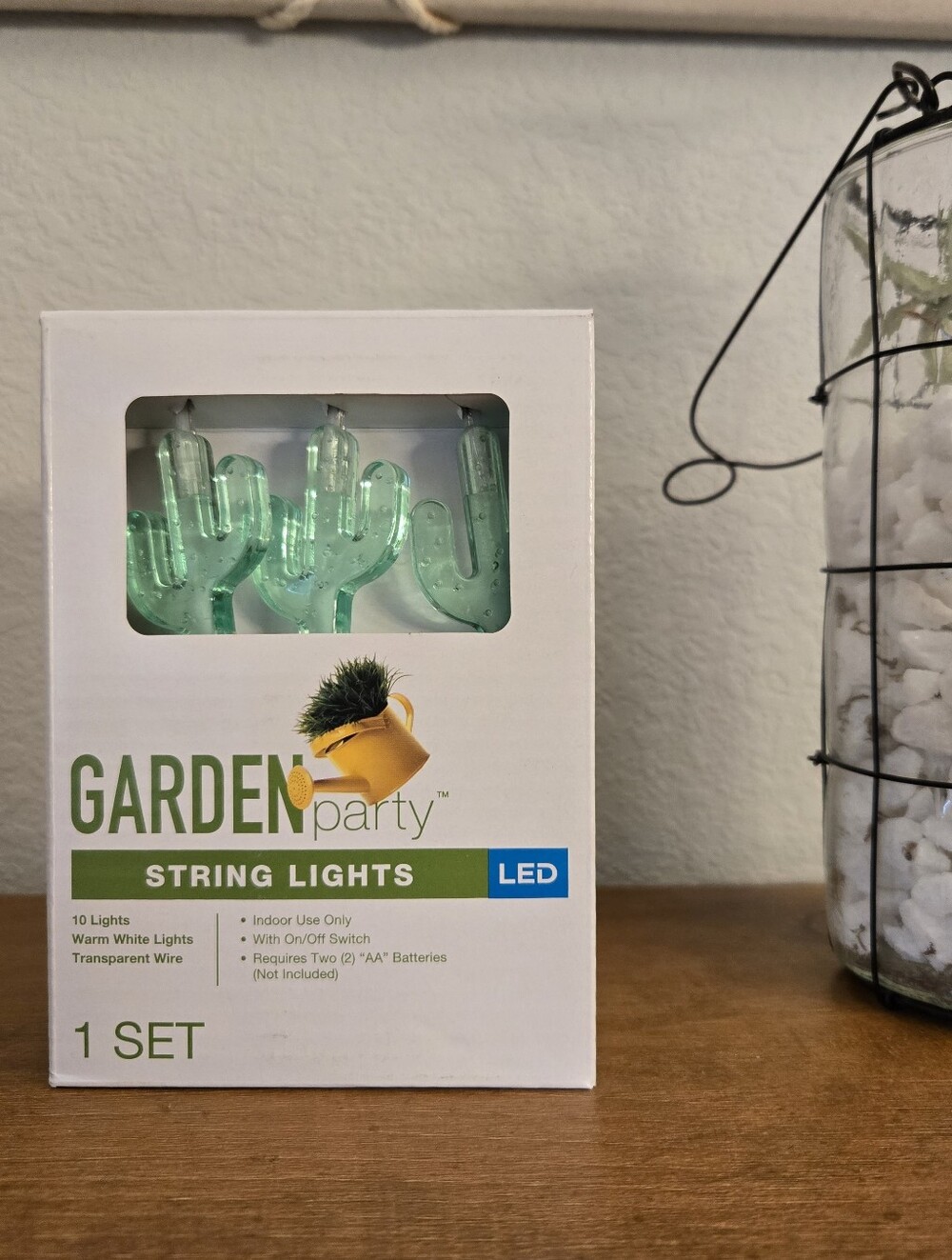 Garden Party Cactus String Lights - Green